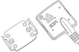 Image of NFC reader and mounting bracket