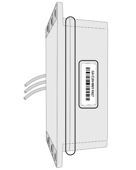 Line drawing of closed IP box