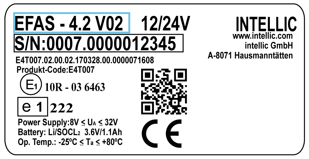 EFAS tachograph sticker