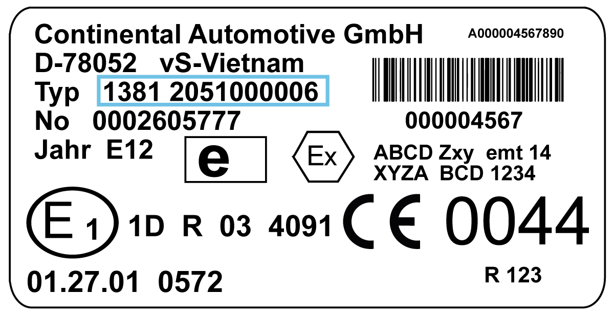 Siemens VDO tachograph sticker