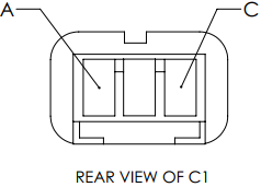 Rear view of Aptiv 3-Way Male Connector