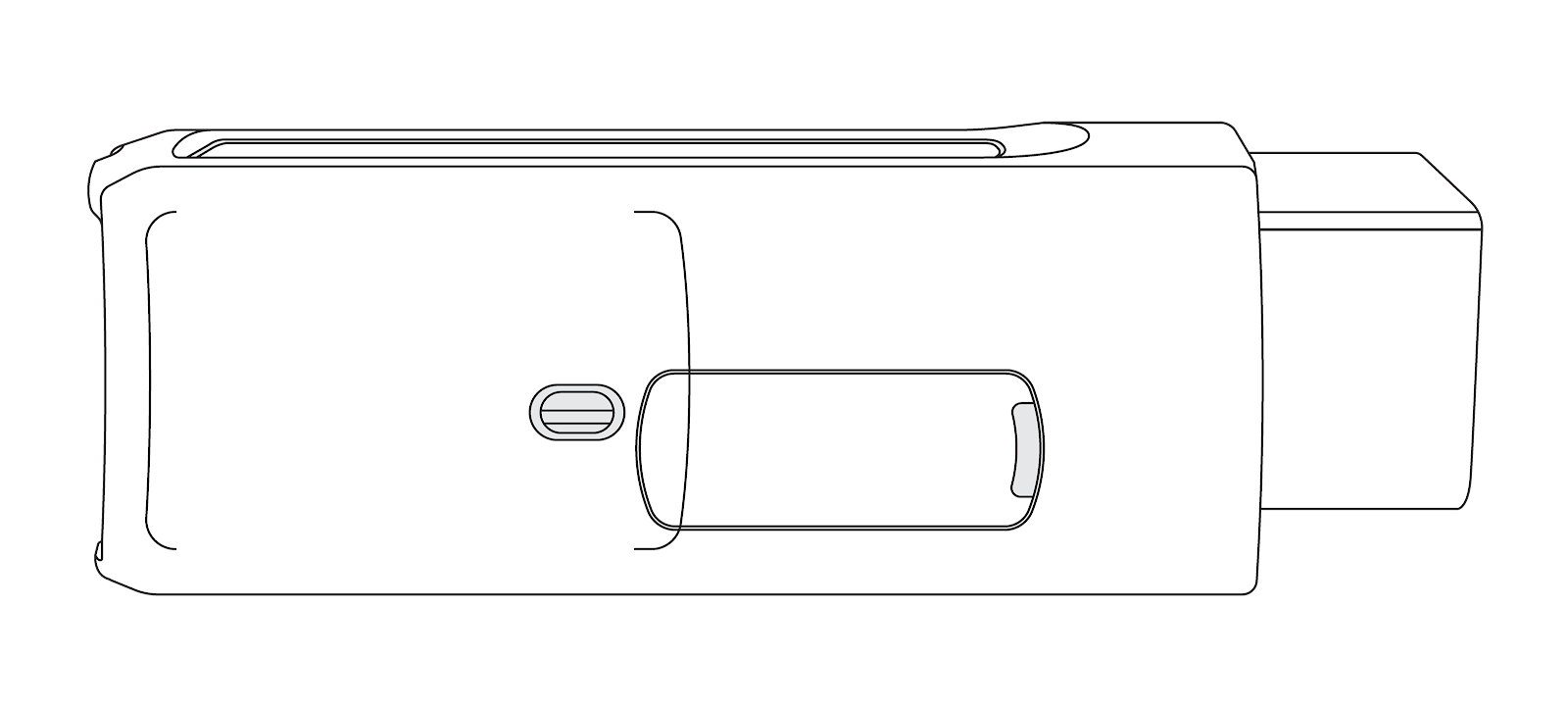 Line drawing of GO device (Side view)