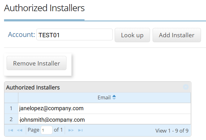 An overview of Authorized Installers page.