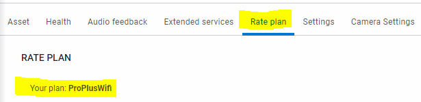 Screenshot of the Rate Plan tab on MyGeotab.