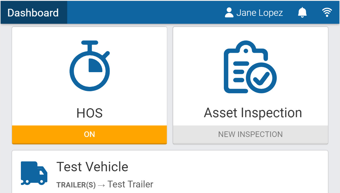 Asset Inspections are started from the home screen
