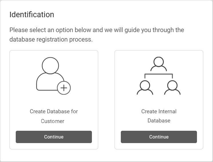 Create a Database for a Customer or existing Partner